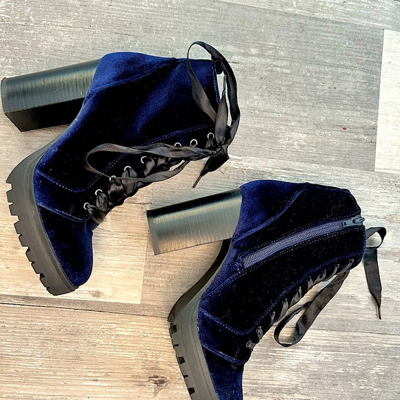 Steve Madden Shoes - Blue Velvet Boots